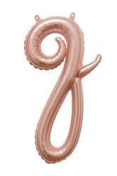 Rose Gold Cursive Letter 'Q' Balloon - 8-Inch Air-Filled Decor